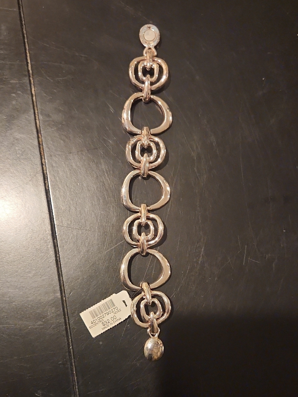 Chico"s Silver Tone Chunky Bracelet With Magnetic Clasp